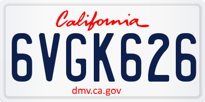 CA license plate 6VGK626