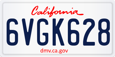 CA license plate 6VGK628
