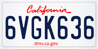 CA license plate 6VGK636