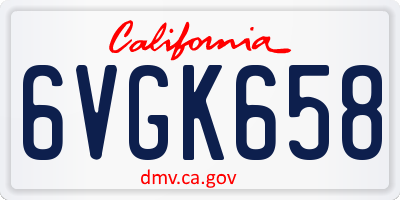 CA license plate 6VGK658