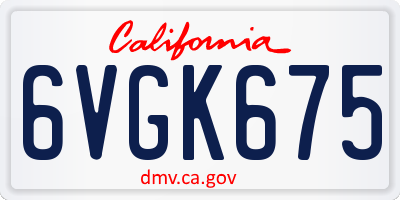 CA license plate 6VGK675