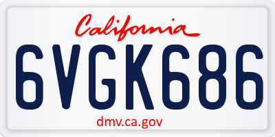 CA license plate 6VGK686
