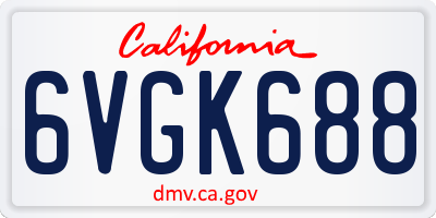 CA license plate 6VGK688