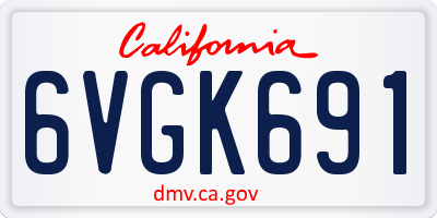 CA license plate 6VGK691
