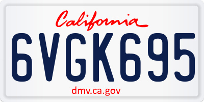 CA license plate 6VGK695