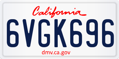 CA license plate 6VGK696
