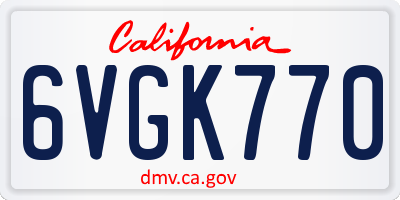CA license plate 6VGK770