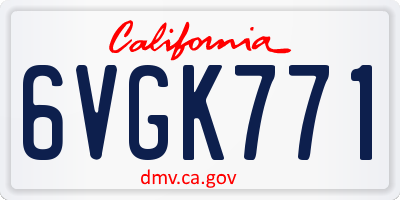 CA license plate 6VGK771