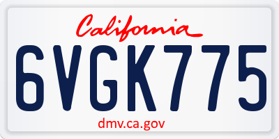 CA license plate 6VGK775