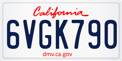 CA license plate 6VGK790