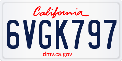 CA license plate 6VGK797