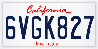 CA license plate 6VGK827