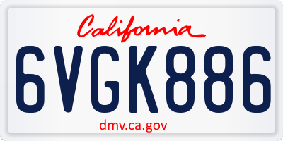 CA license plate 6VGK886