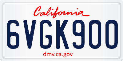 CA license plate 6VGK900