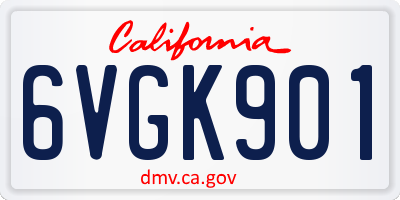 CA license plate 6VGK901