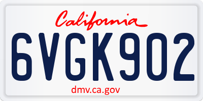 CA license plate 6VGK902