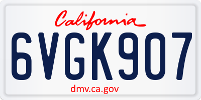CA license plate 6VGK907