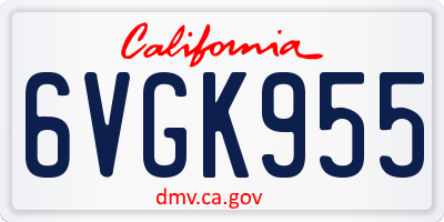 CA license plate 6VGK955