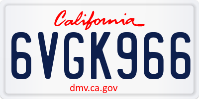 CA license plate 6VGK966
