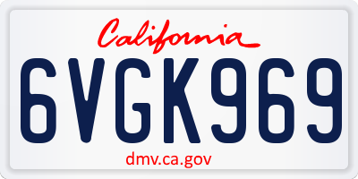 CA license plate 6VGK969