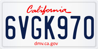 CA license plate 6VGK970
