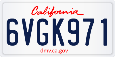 CA license plate 6VGK971