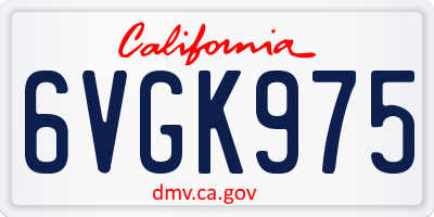 CA license plate 6VGK975