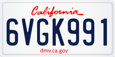 CA license plate 6VGK991