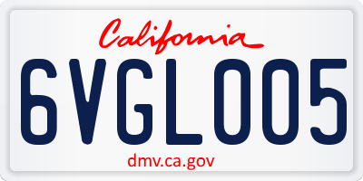 CA license plate 6VGL005
