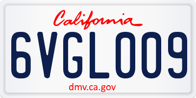 CA license plate 6VGL009