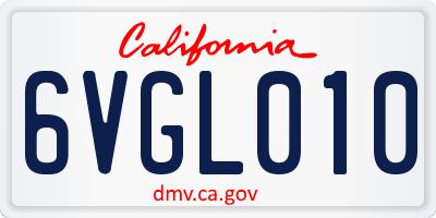 CA license plate 6VGL010