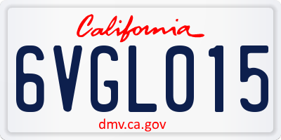 CA license plate 6VGL015
