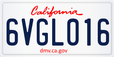 CA license plate 6VGL016