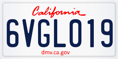 CA license plate 6VGL019