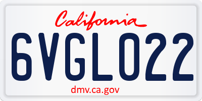 CA license plate 6VGL022