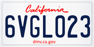 CA license plate 6VGL023