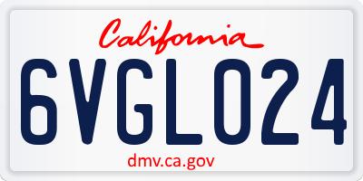 CA license plate 6VGL024