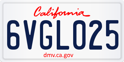 CA license plate 6VGL025