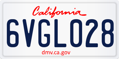 CA license plate 6VGL028