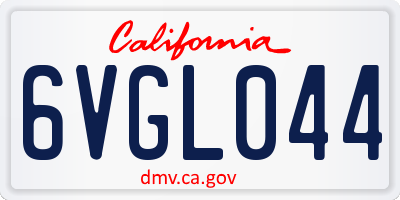 CA license plate 6VGL044