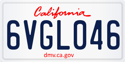 CA license plate 6VGL046