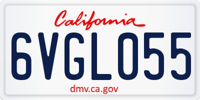 CA license plate 6VGL055