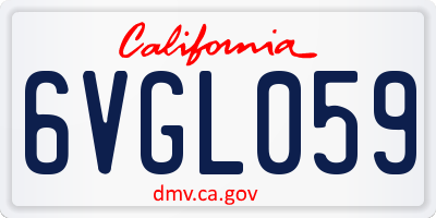 CA license plate 6VGL059