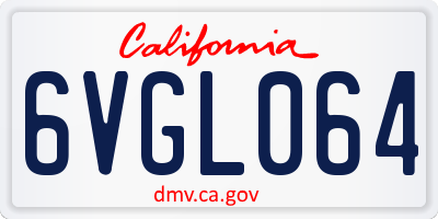 CA license plate 6VGL064