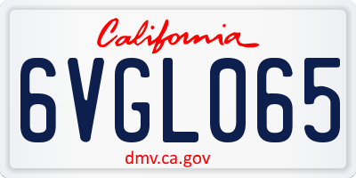 CA license plate 6VGL065
