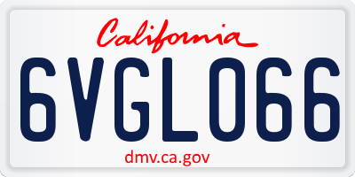 CA license plate 6VGL066
