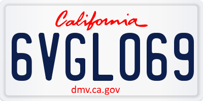 CA license plate 6VGL069