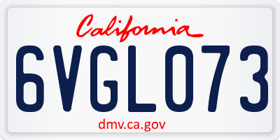 CA license plate 6VGL073