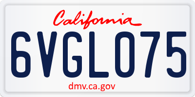 CA license plate 6VGL075