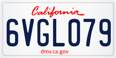 CA license plate 6VGL079